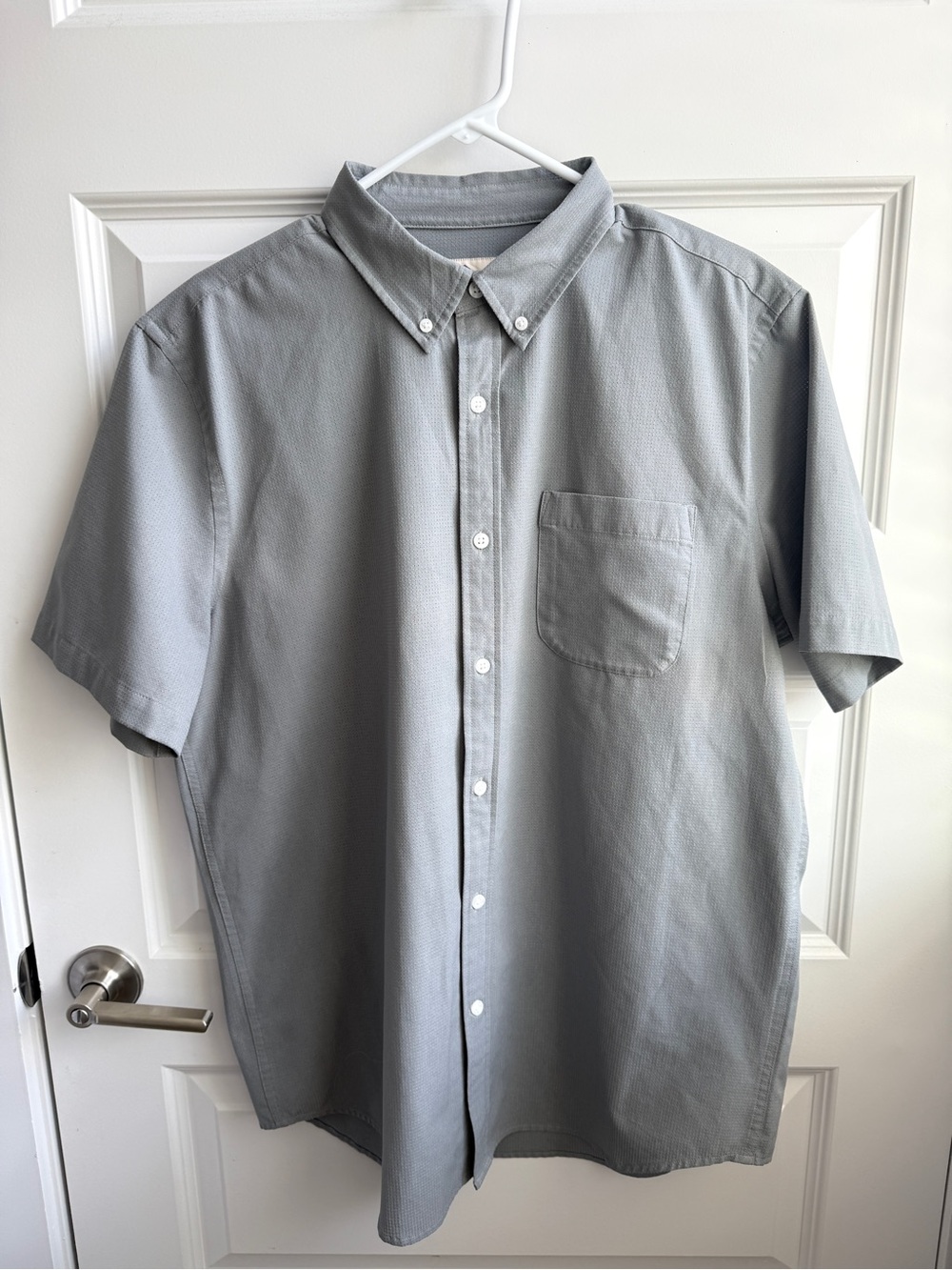 St. John’s Bay Polo Shirt Men Large Gray Polyester Breathable Casual